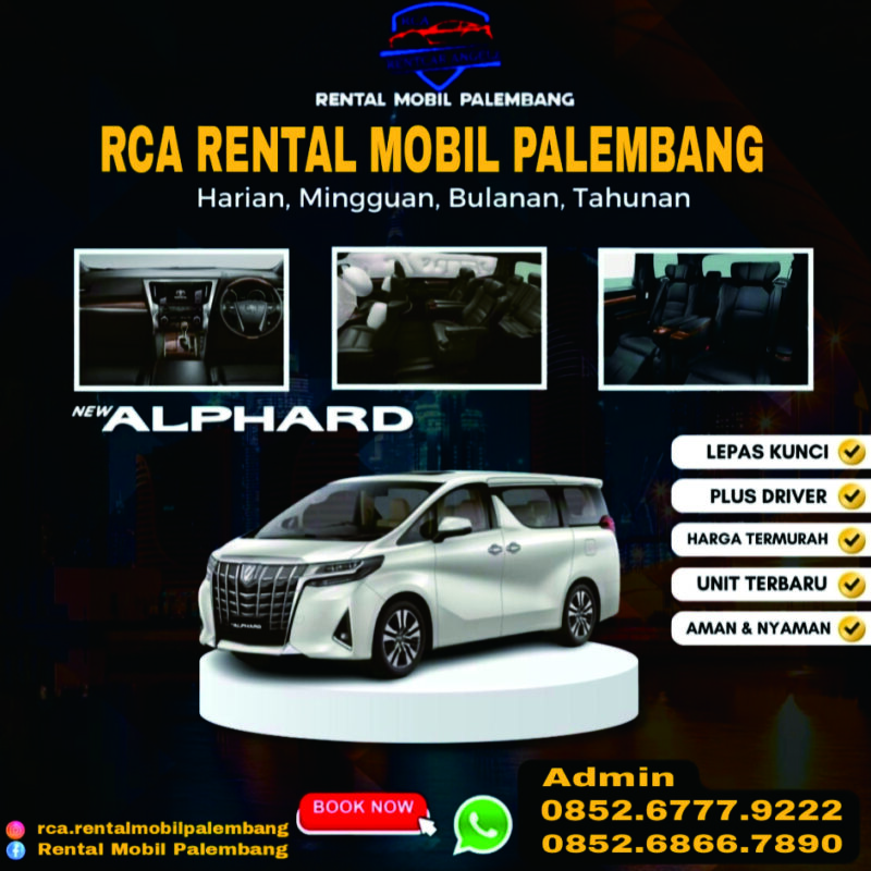 Rental Mobil Plus Driver Palembang Terbaik dan Murah Mencari rental mobil plus driver Palembang yang nyaman, aman, terpercaya, dan terjangkau? RCA Rental siap menjadi solusi untuk berbagai kebutuhan perjalanan Anda. Kami hadir sebagai rental mobil terbaik, terpercaya, termurah, dan terlengkap di Kota Palembang.