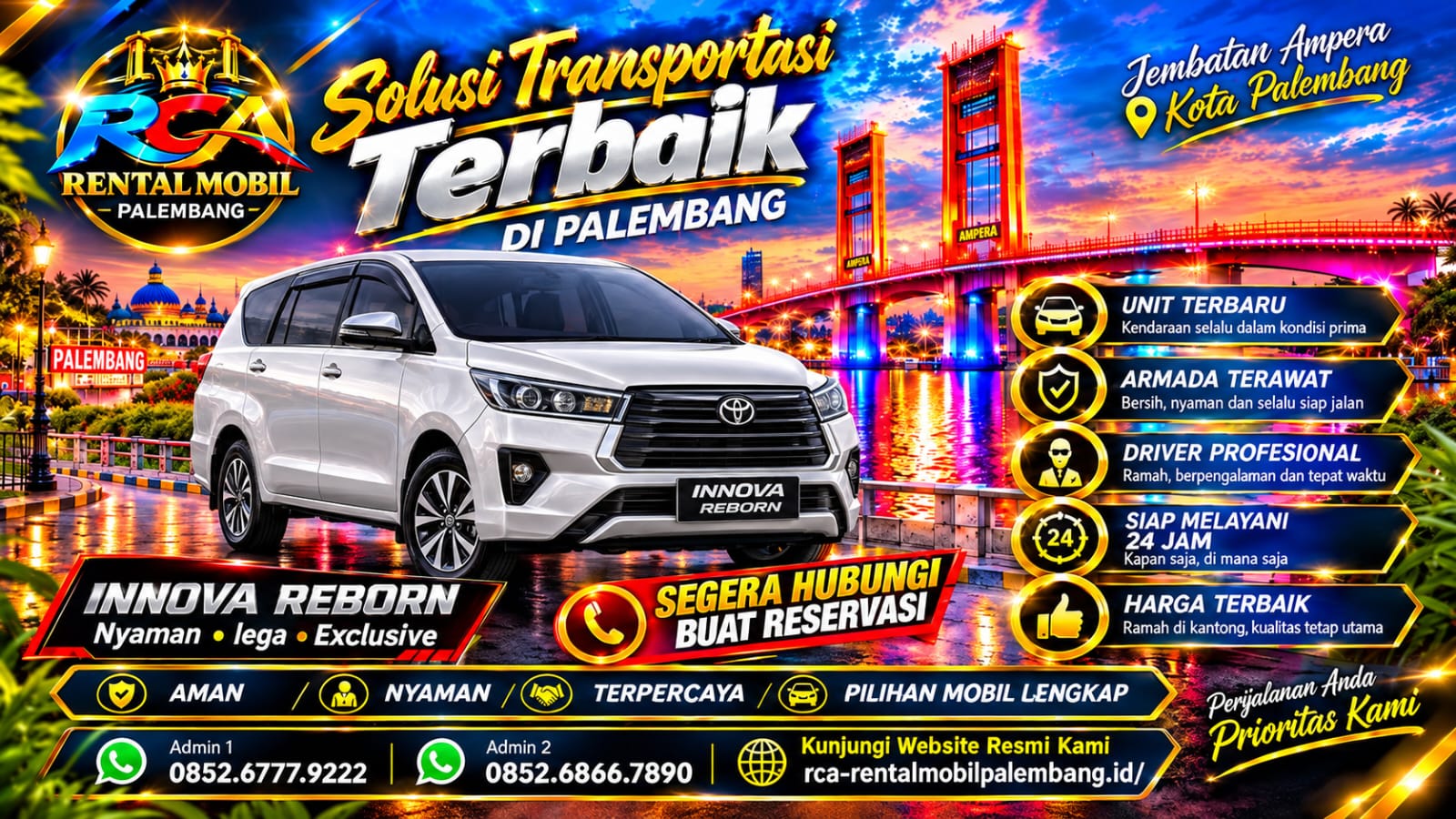 Foto Innova Reborn untuk armada RCA Rental Mobil Palembang