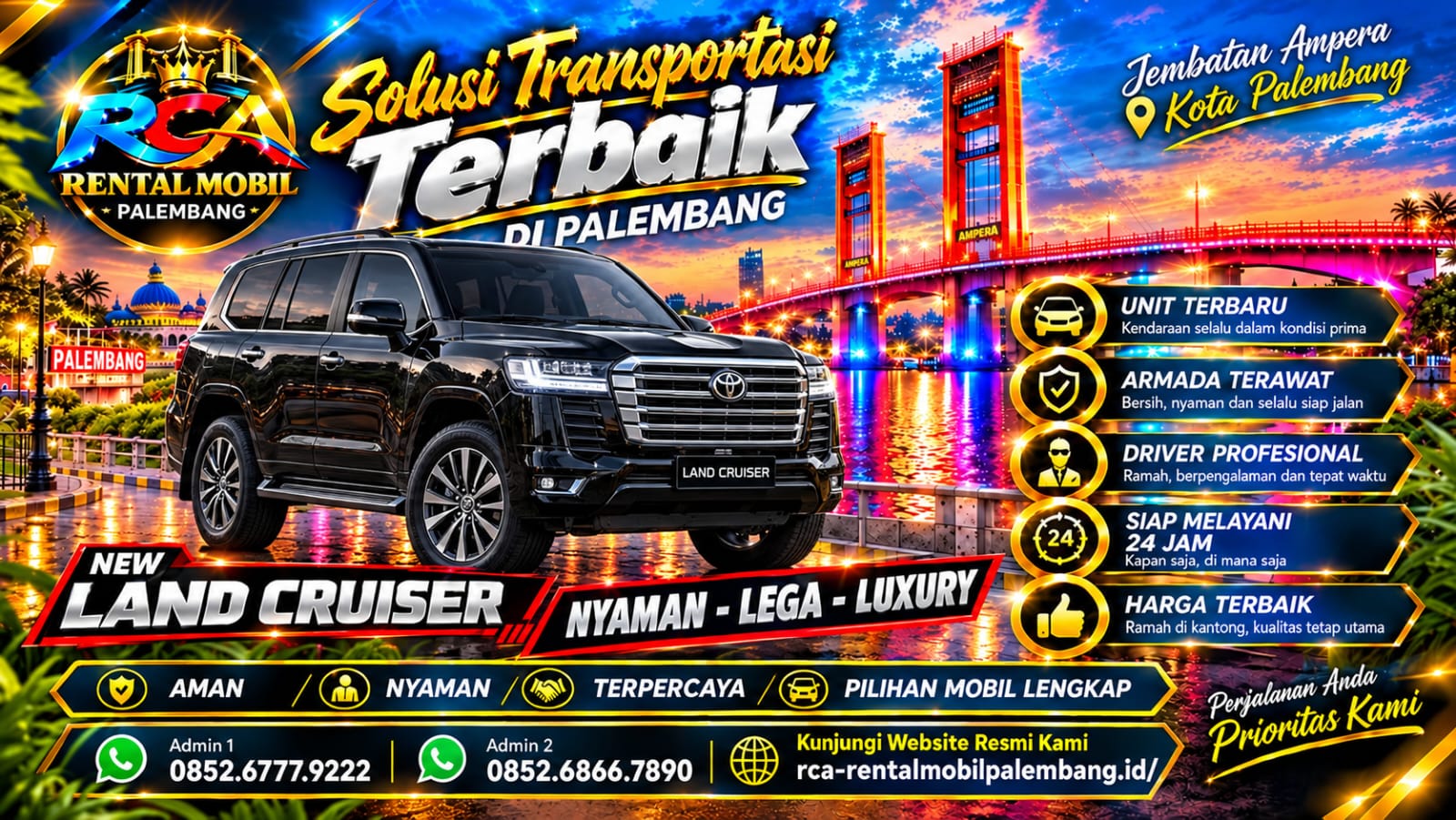 Foto Land Cruiser untuk armada RCA Rental Mobil Palembang